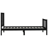 vidaXL Bed Frame Solid Wood Black 180x200 cm
