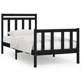 vidaXL Bed Frame Solid Pine Wood Black 100x200 cm