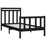 vidaXL Bed Frame Solid Pine Wood Black 100x200 cm