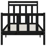 vidaXL Bed Frame Solid Pine Wood Black 100x200 cm