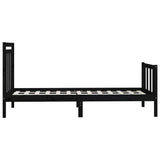 vidaXL Bed Frame Solid Pine Wood Black 100x200 cm