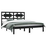vidaXL Cadre de lit massif vert grenenhout noir 200x200 cm