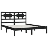 vidaXL Cadre de lit massif vert grenenhout noir 200x200 cm