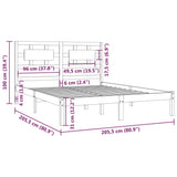 vidaXL Cadre de lit massif vert grenenhout noir 200x200 cm