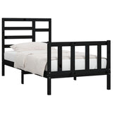 vidaXL Bedframe massief hout zwart 180x200 cm