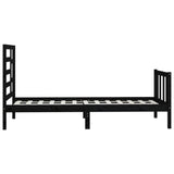 vidaXL Bedframe massief hout zwart 180x200 cm