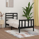 vidaXL Bedframe massief hout zwart 180x200 cm