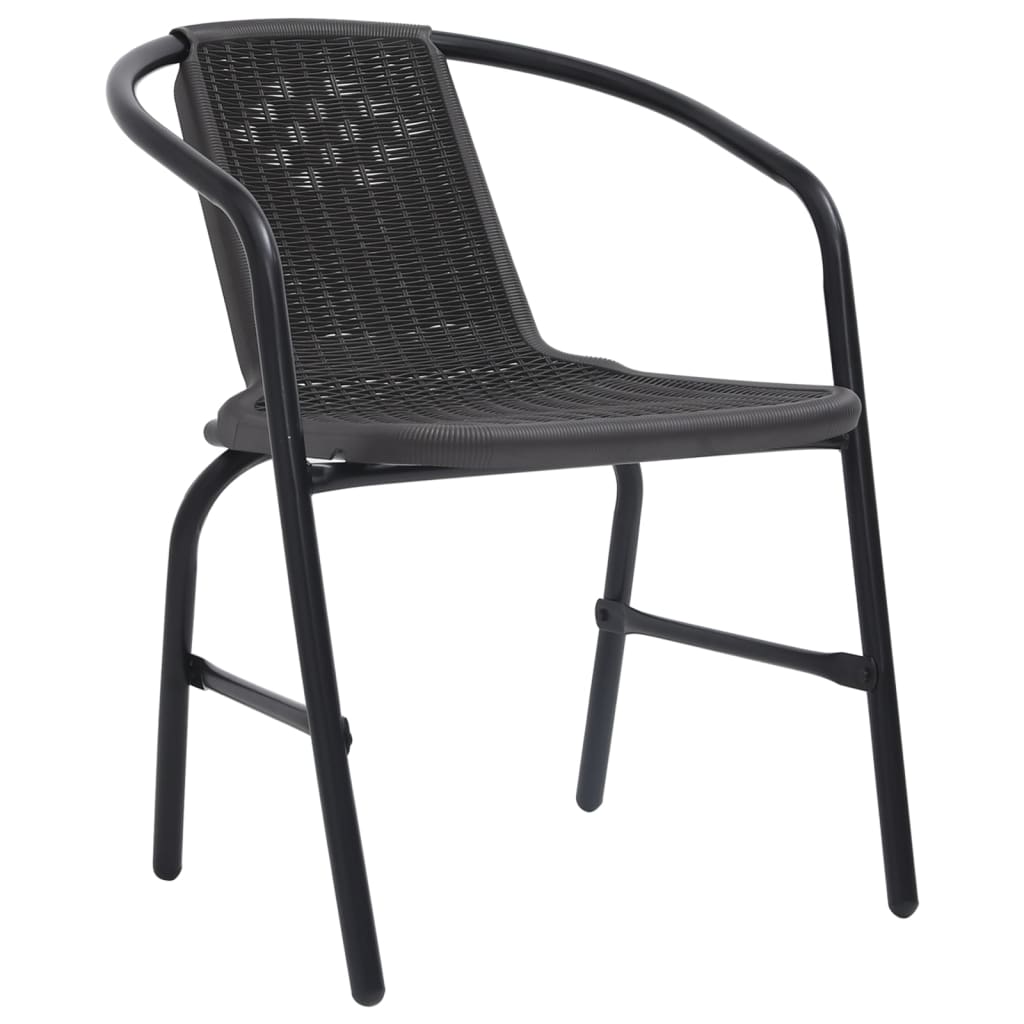 vidaXL Garden Chairs 4 pcs 110 kg Plastic Rattan and Steel