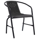 vidaXL Garden Chairs 4 pcs 110 kg Plastic Rattan and Steel
