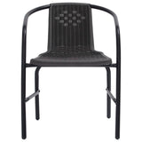 vidaXL Garden Chairs 4 pcs 110 kg Plastic Rattan and Steel