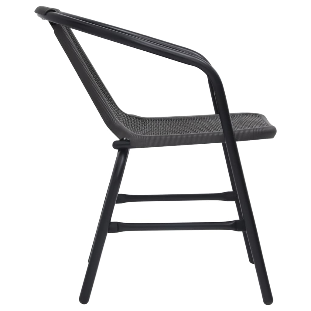 vidaXL Garden Chairs 4 pcs 110 kg Plastic Rattan and Steel