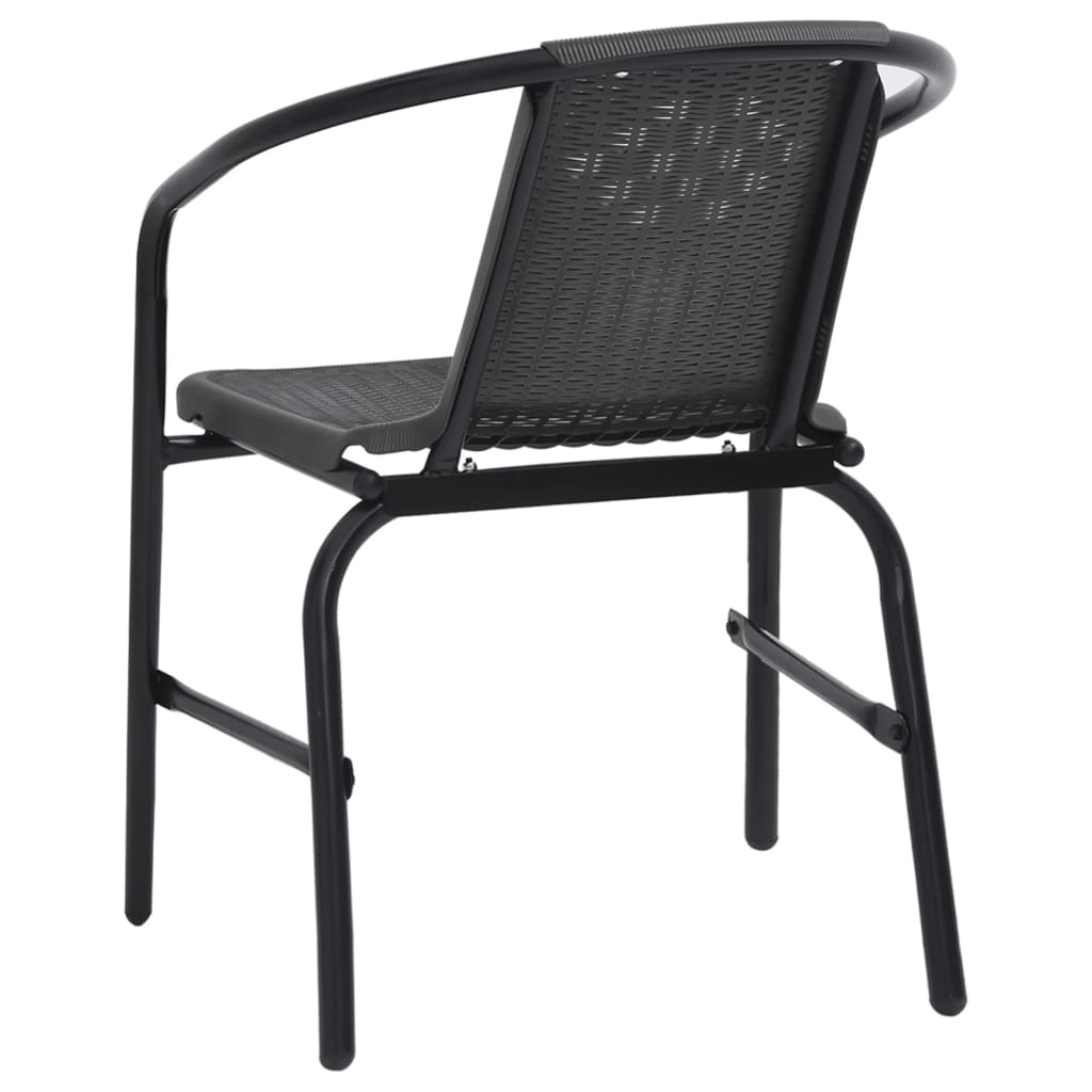 vidaXL Garden Chairs 4 pcs 110 kg Plastic Rattan and Steel