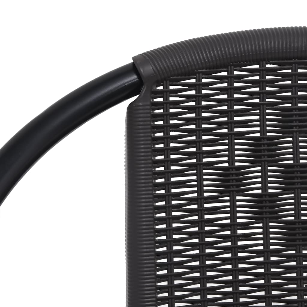 vidaXL Garden Chairs 4 pcs 110 kg Plastic Rattan and Steel