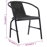 vidaXL Garden Chairs 4 pcs 110 kg Plastic Rattan and Steel