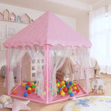 vidaXL Prinsessenspeeltent met 250 Ballen 133x140 cm roze