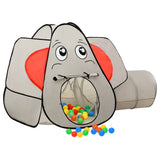 vidaXL Kinderspeeltent met 250 ballen olifant 174x86x101 cm grijs