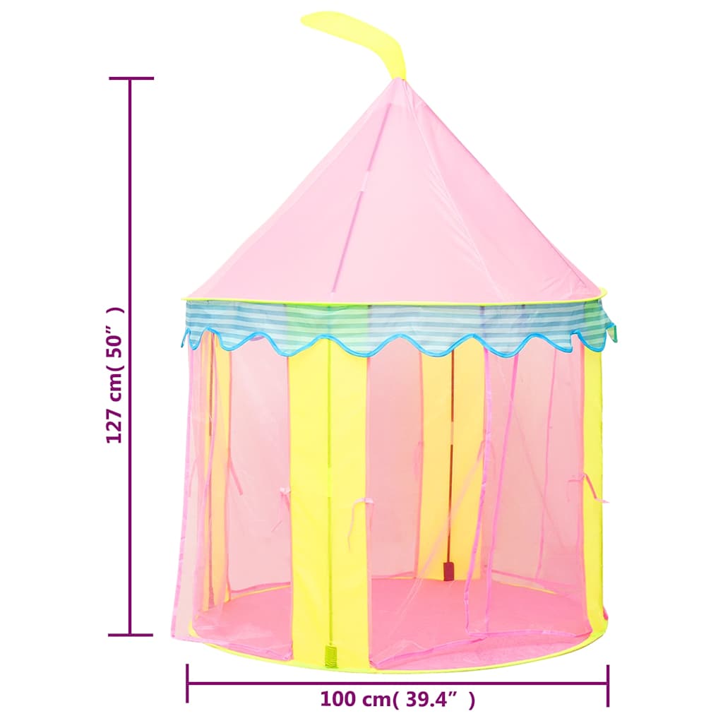 vidaXL Kinderspeeltent met 250 ballen 100x100x127 cm roze