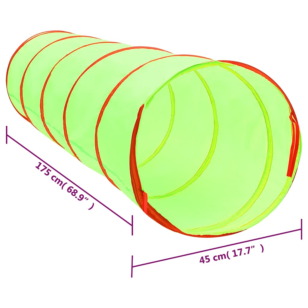 vidaXL Kinderspeeltunnel met 250 ballen 175 cm polyester groen