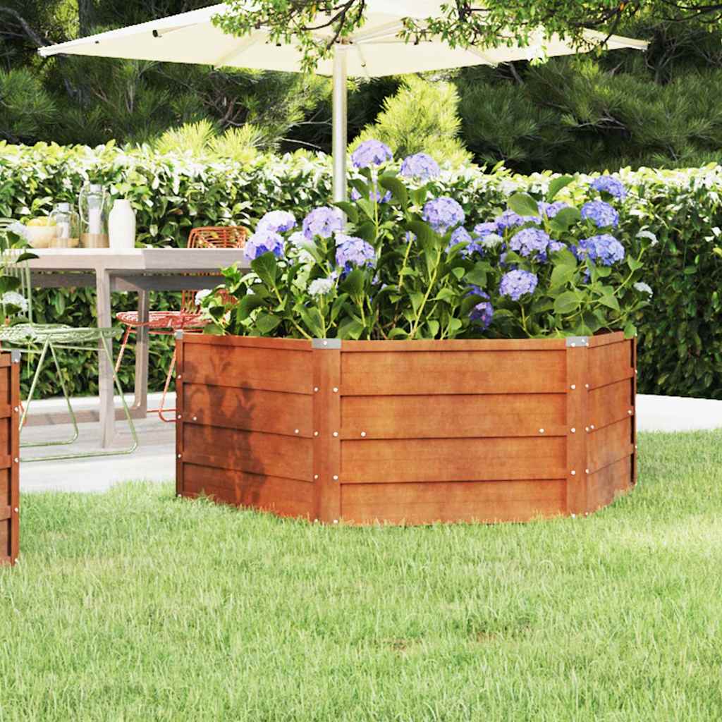 vidaXL Bac à plantes verhoogd 129x129x45 cm arbre cortenstaal roestig