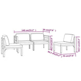 vidaXL 4-delige Loungeset met kussens aluminium antracietkleurig