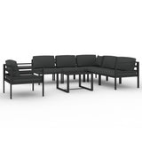 vidaXL 7-delige Loungeset met kussens aluminium antracietkleurig