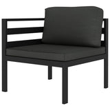 vidaXL 7-delige Loungeset met kussens aluminium antracietkleurig