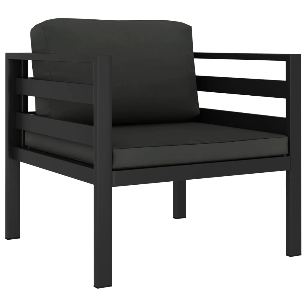 vidaXL 7-delige Loungeset met kussens aluminium antracietkleurig