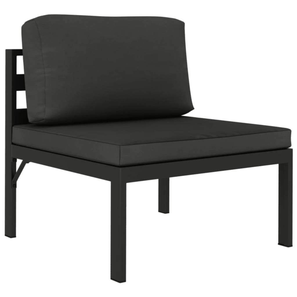 vidaXL 6-delige Loungeset met kussens aluminium antracietkleurig