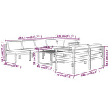 vidaXL 8-delige Loungeset met kussens aluminium antracietkleurig
