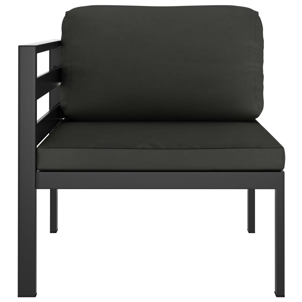 vidaXL 8-delige Loungeset met kussens aluminium antracietkleurig
