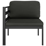 vidaXL 8-delige Loungeset met kussens aluminium antracietkleurig