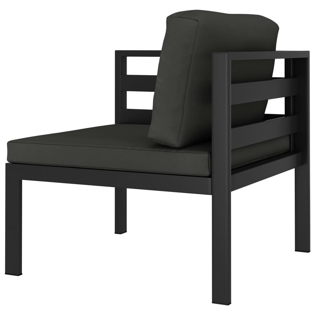 vidaXL 8-delige Loungeset met kussens aluminium antracietkleurig