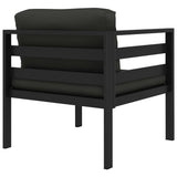 vidaXL 8-delige Loungeset met kussens aluminium antracietkleurig