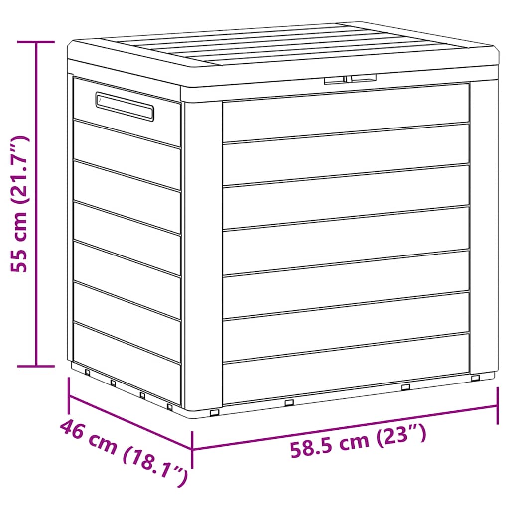 vidaXL Tuinbox 58,5x46x55 cm polypropeen bruin