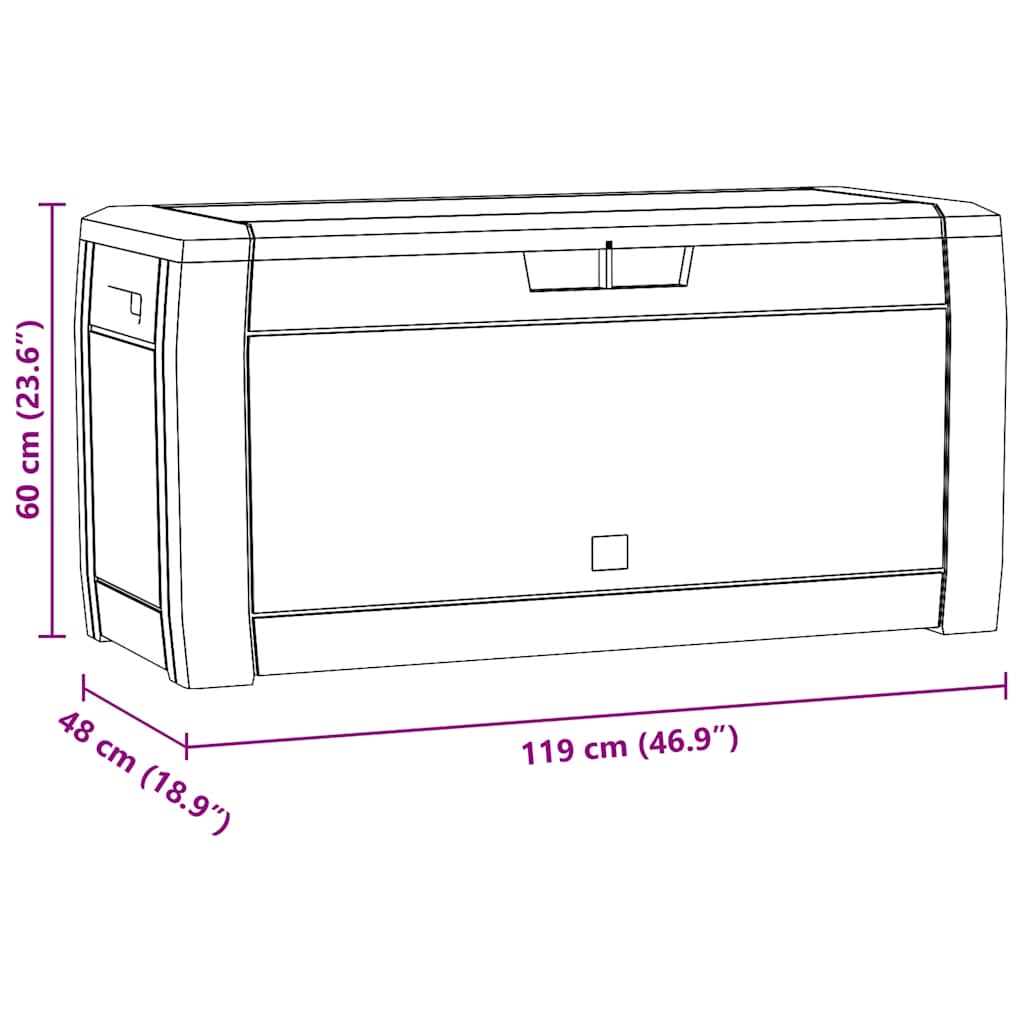 vidaXL Tuinbox 119x48x60 cm polypropeen bruin