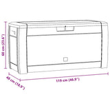 vidaXL Tuinbox 119x48x60 cm polypropeen bruin