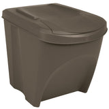 vidaXL Stackable Trash Cans 3 pcs 75 L Polypropylene Grey