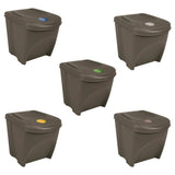vidaXL Stackable Trash Cans 3 pcs 75 L Polypropylene Grey