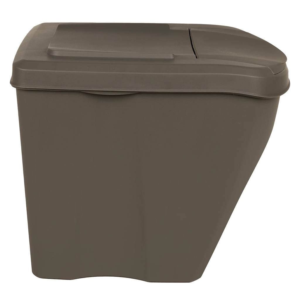 vidaXL Stackable Trash Cans 3 pcs 75 L Polypropylene Grey