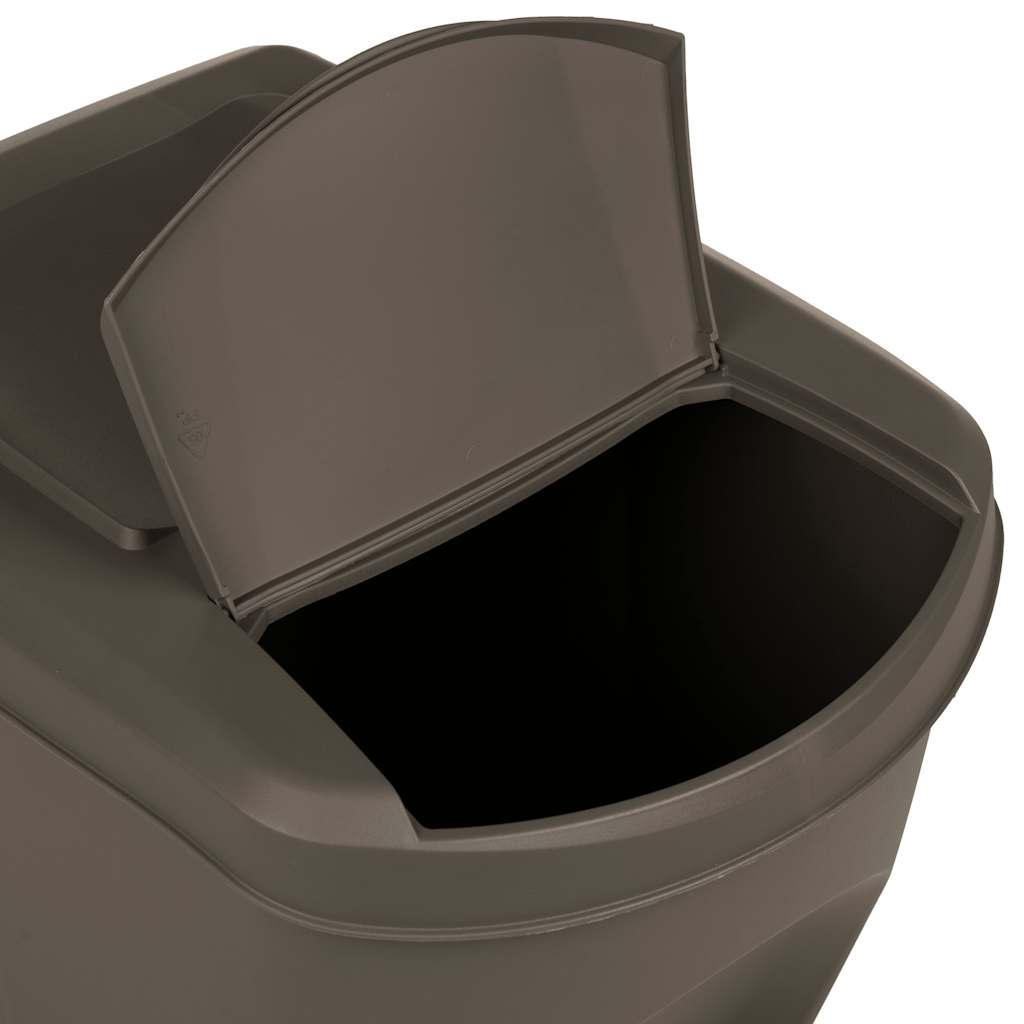 vidaXL Stackable Trash Cans 3 pcs 75 L Polypropylene Grey