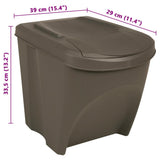 vidaXL Stackable Trash Cans 3 pcs 75 L Polypropylene Grey