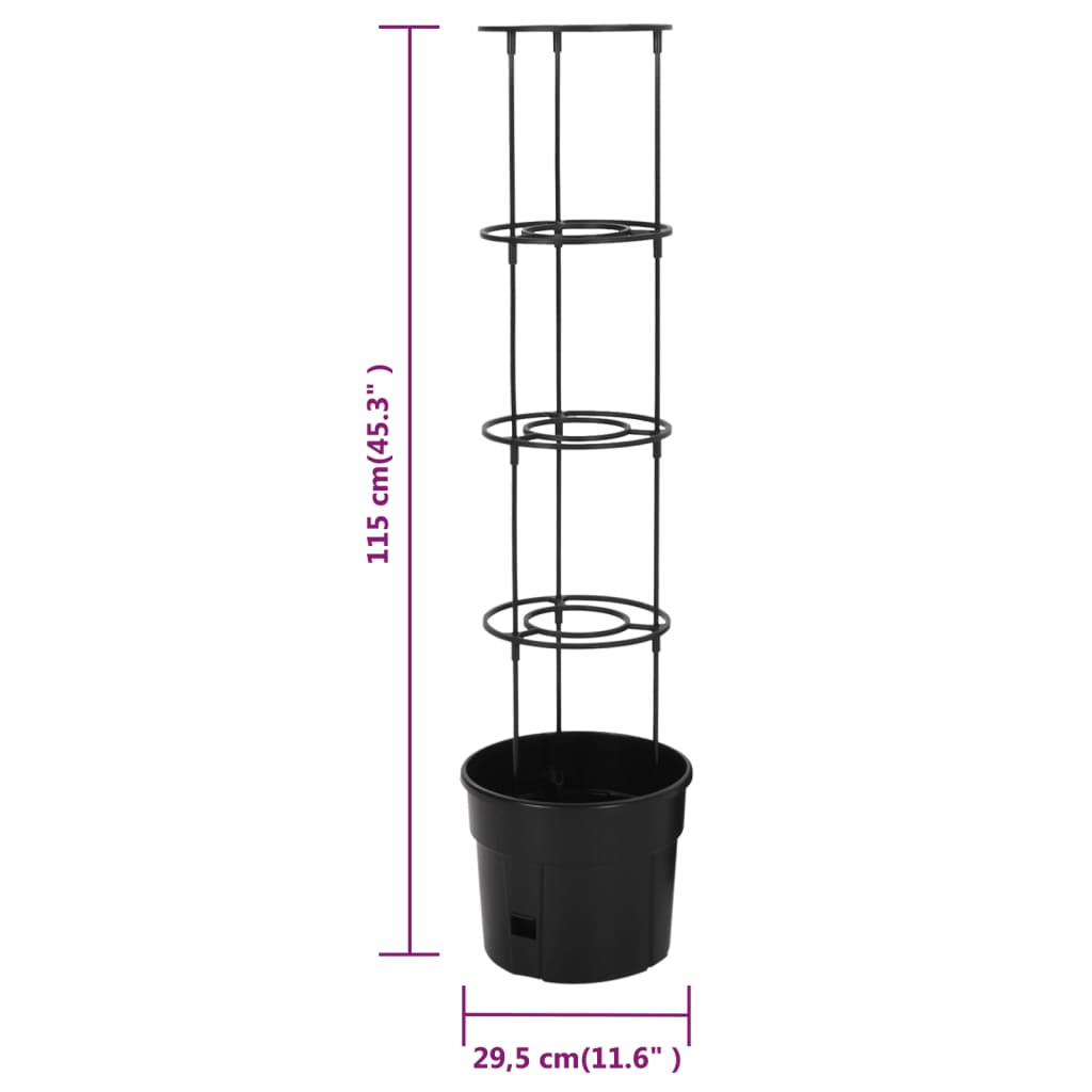 vidaXL Tomato Growing Pot ø29.5x115 cm Polypropylene Anthracite