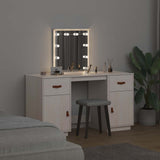 vidaXL Kaptafelset met LED massief grenenhout wit