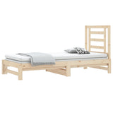vidaXL Slaapbank uitschuifbaar 2x(90x200) cm massief grenenhout