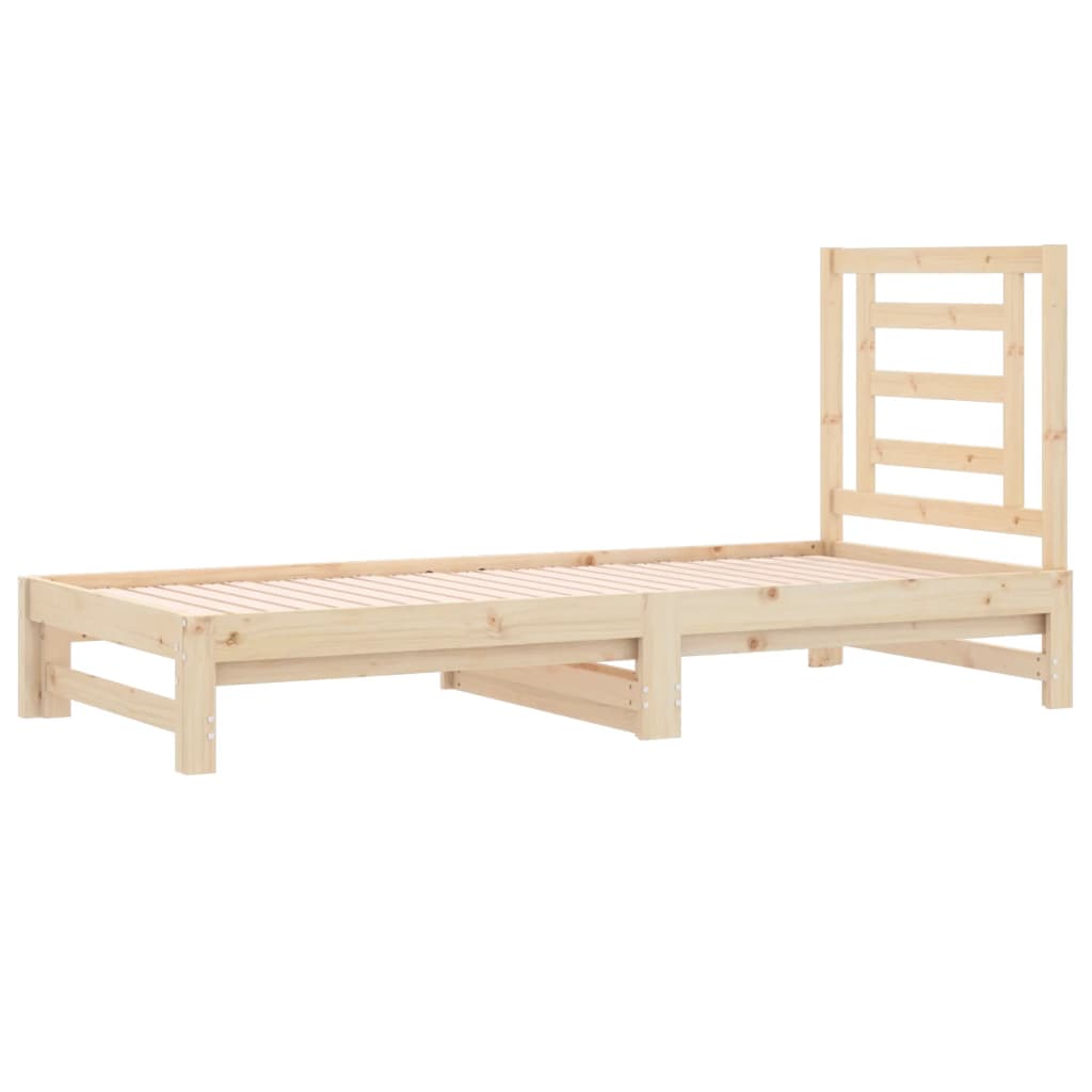 vidaXL Slaapbank uitschuifbaar 2x(90x200) cm massief grenenhout