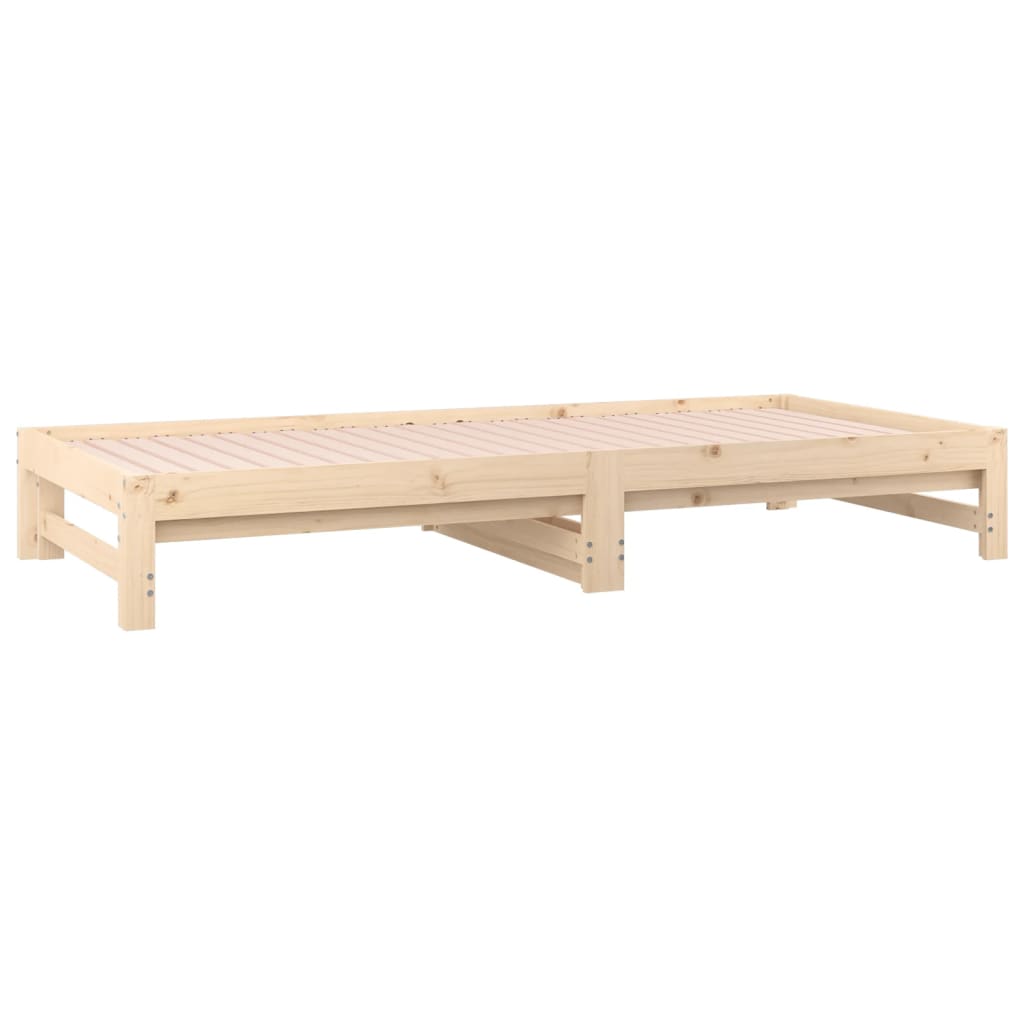 vidaXL Slaapbank uitschuifbaar 2x(90x200) cm massief grenenhout