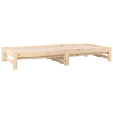 vidaXL Slaapbank uitschuifbaar 2x(90x200) cm massief grenenhout