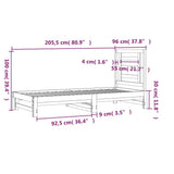 vidaXL Slaapbank uitschuifbaar 2x(90x200) cm massief grenenhout