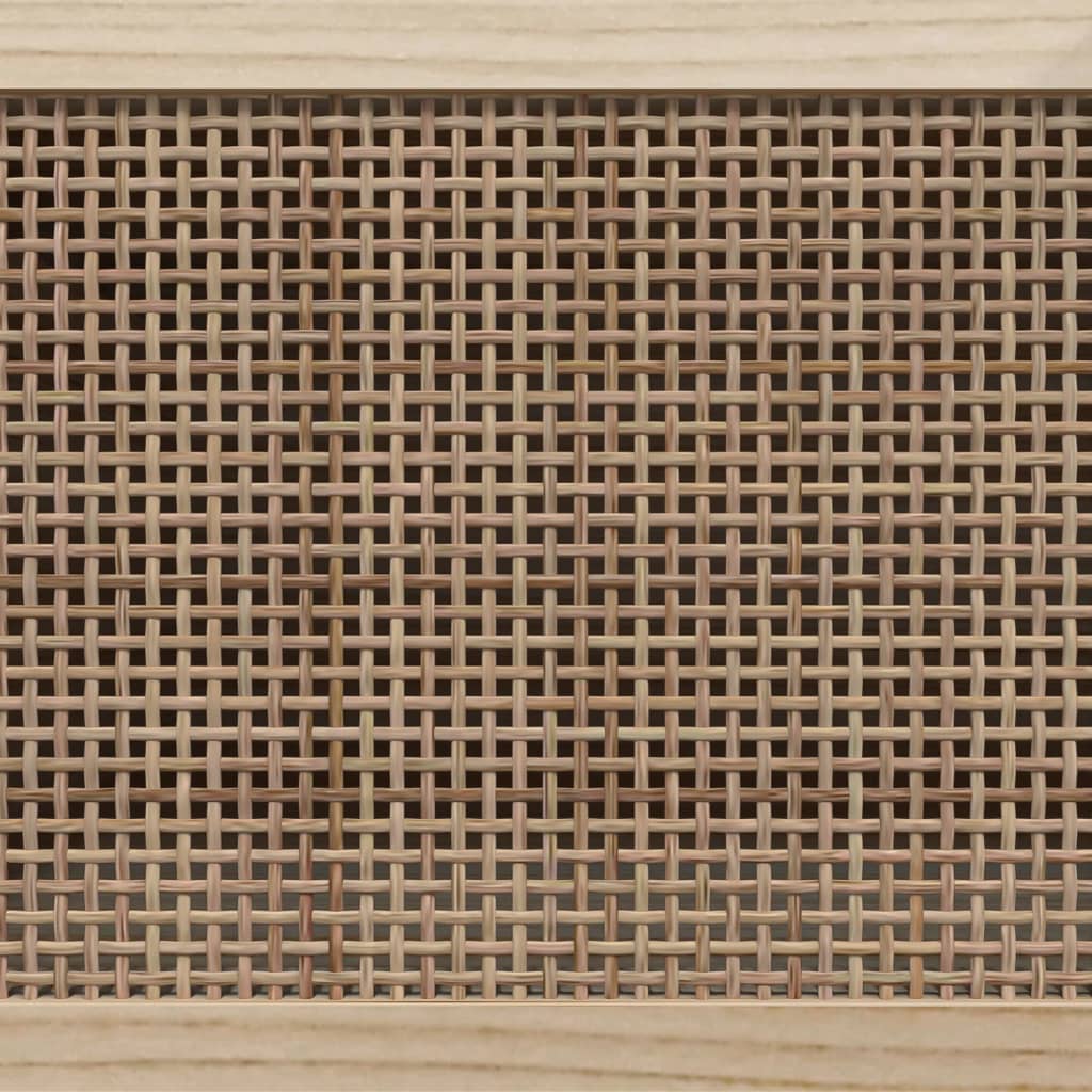 vidaXL Dressoir 60x30x70 cm massief grenenhout en rattan wit
