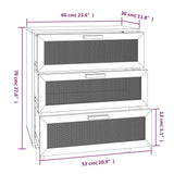 vidaXL Dressoir 60x30x70 cm massief grenenhout en rattan wit